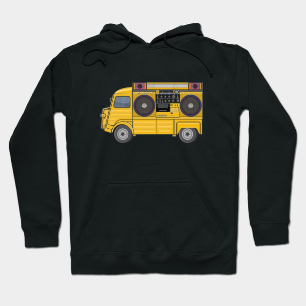 Citroen HY - Boombox Van- Huge Ghettoblaster on a Classic Van Hoodie by Boogosh